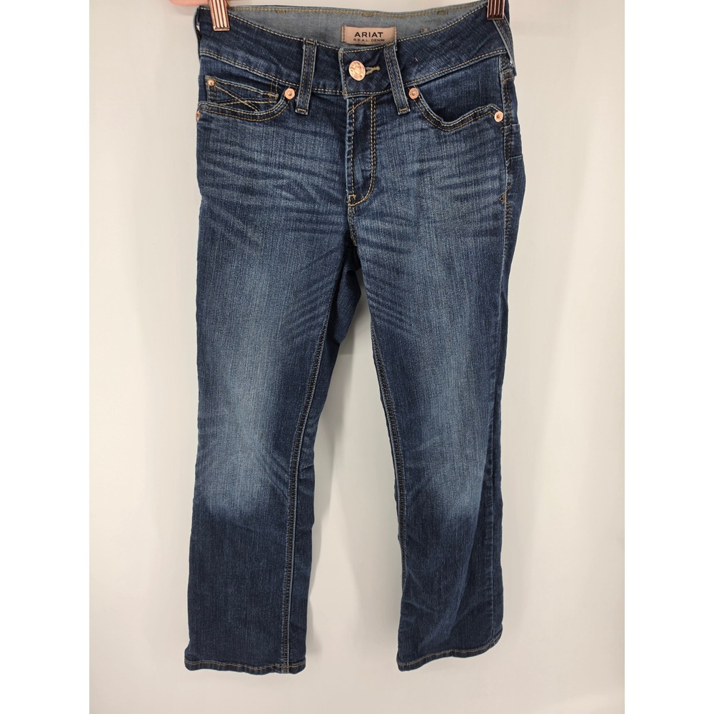 Ariat REAL Denim Perfect Rise Boot Jeans Dark Wash Blue 27S